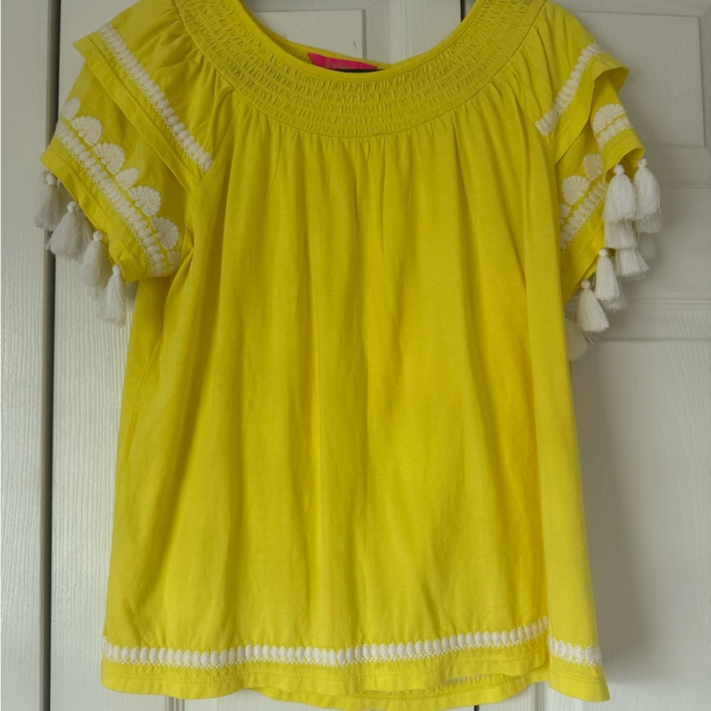 Lilly Pulitzer Yellow Smocked Top
